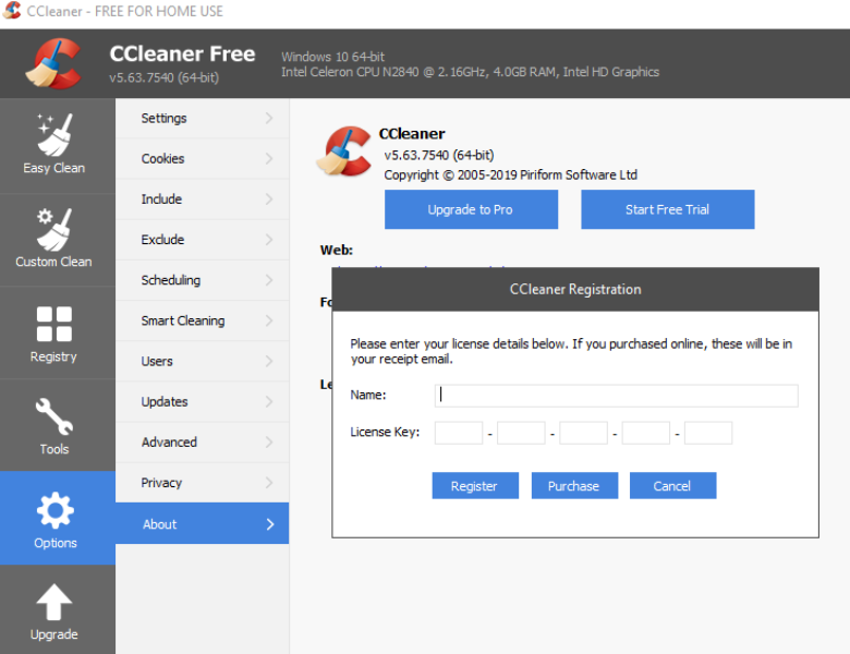 install CCleaner on another computer